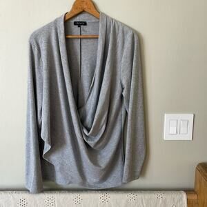 1 State Gray Wrap Light V-Neck Sweater Size xLarge